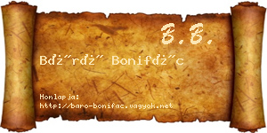 Báró Bonifác névjegykártya